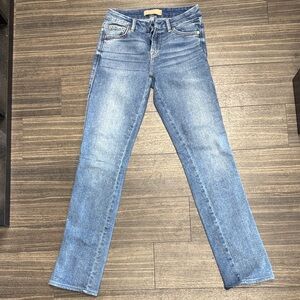 7 For All Mankind Light Blue Straight Leg Jeans luxe vintage